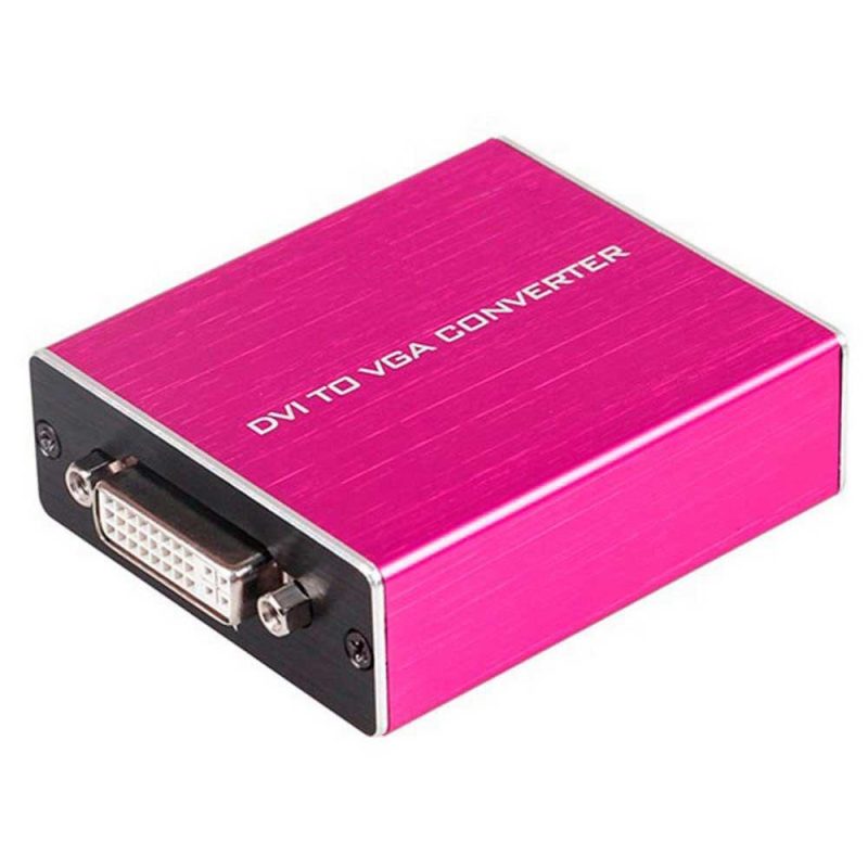 Adaptors | 0296 DVI To VGA Converter Black / Pink Adaptors Adaptors