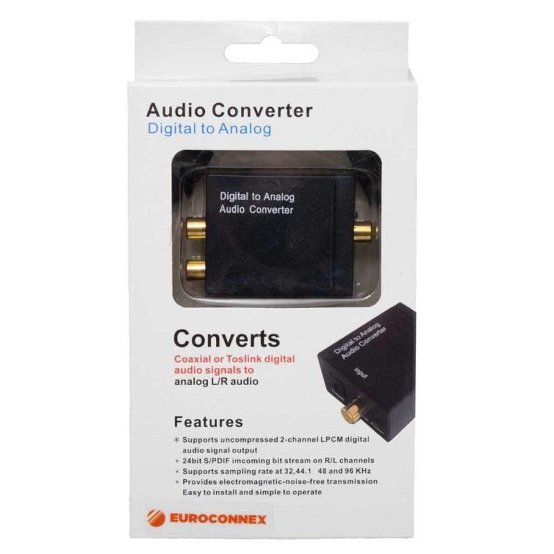 Adaptors | 0324E Analog To Digital Audio Converter Black Adaptors Adaptors