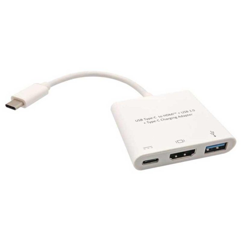 Adaptors | 0327 USB-C To HDMI/USB-C/USB-A Adapter White Adaptors Adaptors