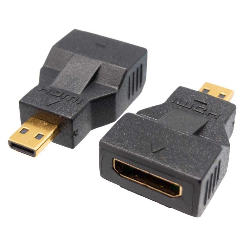 Adaptors | 0822 Micro HDMI To Mini HDMI Adapter Black Adaptors Adaptors