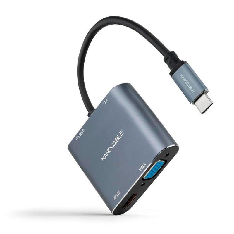 Adaptors | 10.16.4304 USB-C To HDMI/VGA/USB Converter Black Adaptors Adaptors