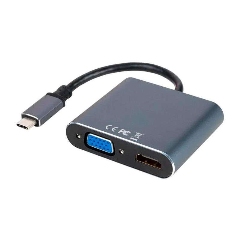 Adaptors | 10.16.4304 USB-C To HDMI/VGA/USB Converter Black Adaptors Adaptors