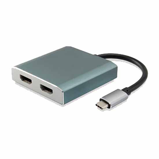 Adaptors | 133464 2xHDMI USB-C To HDMI Adapter Silver Adaptors Adaptors