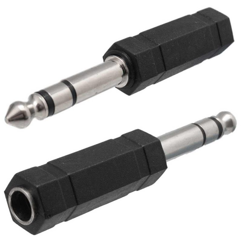 Adaptors | 1756 M/F Jack 6.4 mm Stereo to Mono Adapter Black Adaptors Adaptors