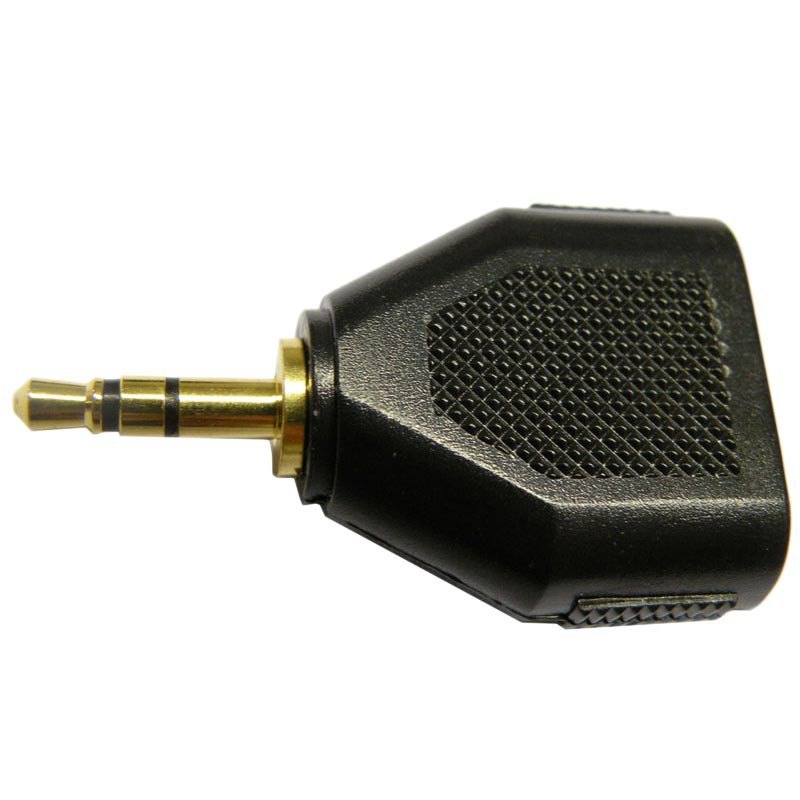 Adaptors | 2541 Estereo 1×2 M/F 3.5 mm Jack Splitter Black / Gold Adaptors Adaptors