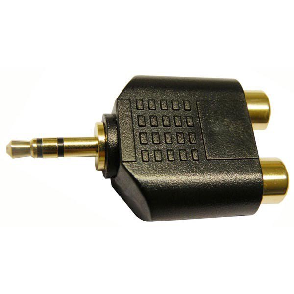 Adaptors | 2543 Estereo M/F 3.5 mm To RCA Jack Splitter Adapter Black / Gold Adaptors Adaptors