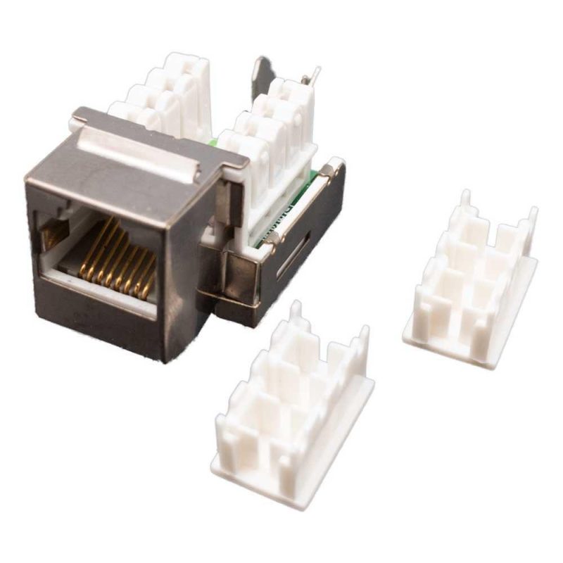 Adaptors | 3855 CAT6 RJ45 Keystone Silver / White Adaptors Adaptors