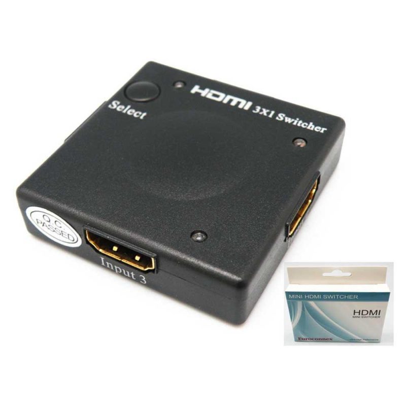 Adaptors | 4007 1×3 HDMI Switch Black Adaptors Adaptors