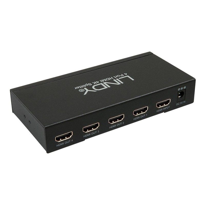 Adaptors | 4xHDMI 4K 3D Splitter Black Adaptors Adaptors