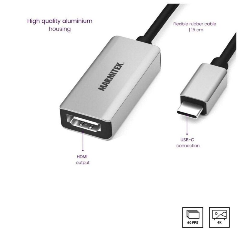 Adaptors | 8369 USB-C To HDMI Adapter Silver Adaptors Adaptors