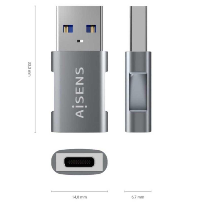 Adaptors | A108-0655 USB-C To USB-A Adapter Silver Adaptors Adaptors