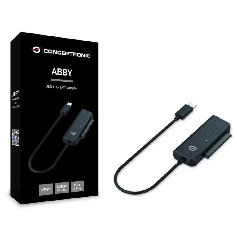 Adaptors | ABBY02B USB-C To SATA Adapter Black Adaptors Adaptors