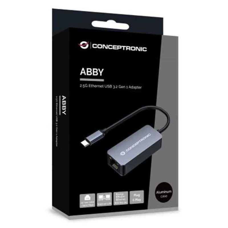 Adaptors | ABBY12GC USB-C to RJ45 adapter Black Adaptors Adaptors