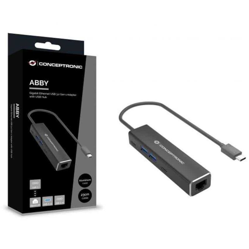 Adaptors | ABBY14B USB-C to ethernet adapter Black Adaptors Adaptors