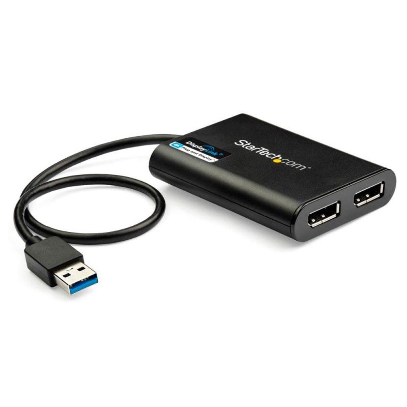 Adaptors | Adapter USB to Dual DisplayPort 4K 60Hz Black Adaptors Adaptors