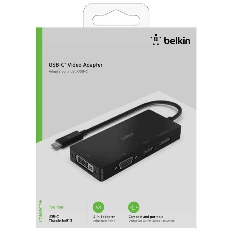 Adaptors | AVC003btBK USB-C Multiport Adapter Black Adaptors Adaptors