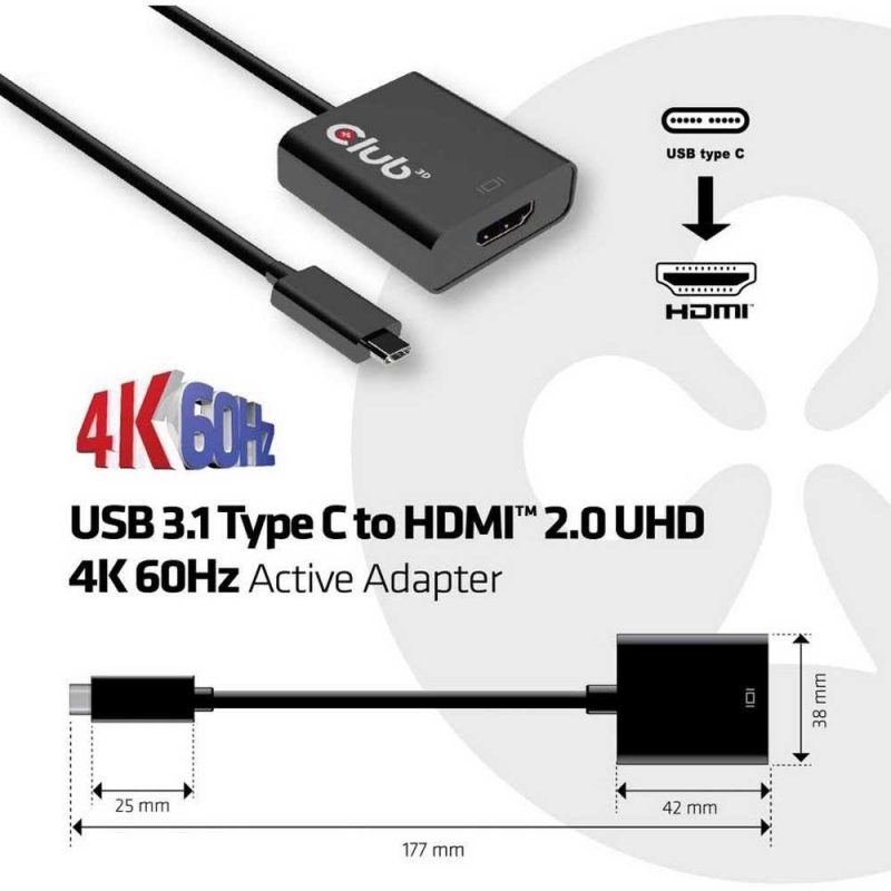 Adaptors | CAC2504 USB-C To HDMI Adapter Black Adaptors Adaptors