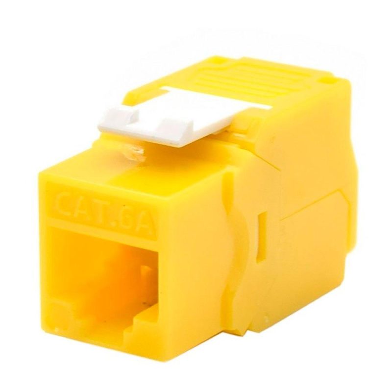 Adaptors | Cat 6A UTP RJ45 Keystone Fiber Optic Adapter Yellow Adaptors Adaptors