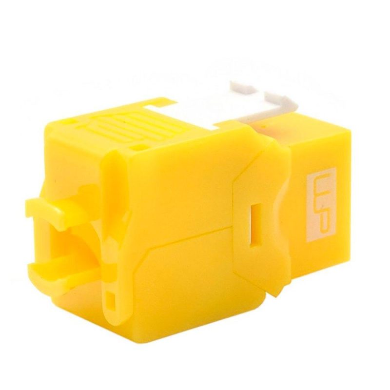 Adaptors | Cat 6A UTP RJ45 Keystone Fiber Optic Adapter Yellow Adaptors Adaptors