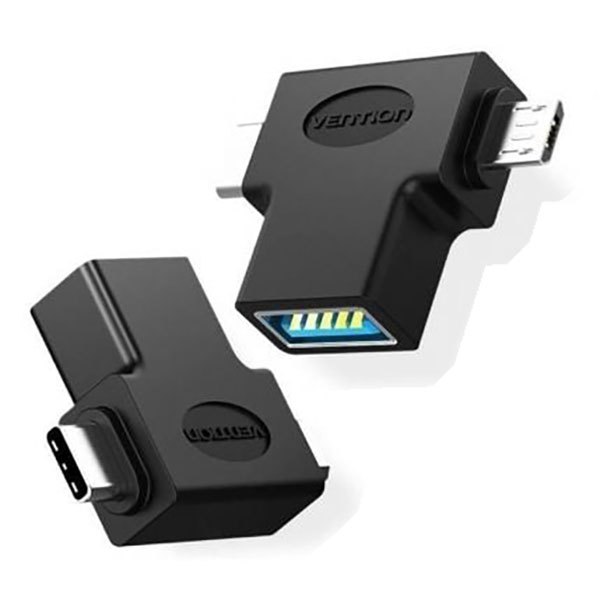 Adaptors | CDIB0 USB-A To USB-C And Micro B Adapter Black Adaptors Adaptors