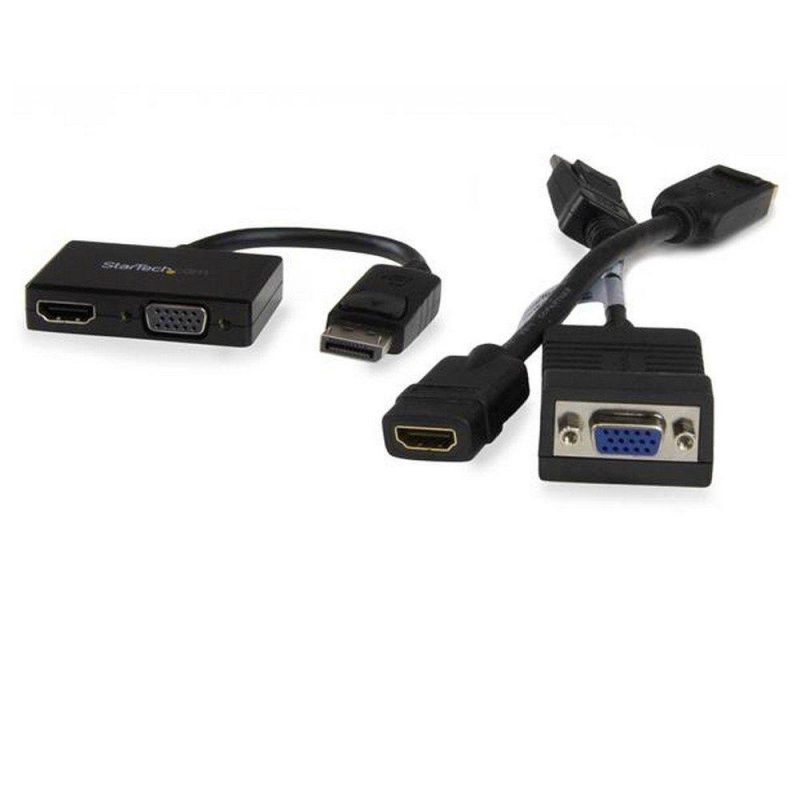 Adaptors | DisplayPort To HDMI VGA Adapter Black Adaptors Adaptors