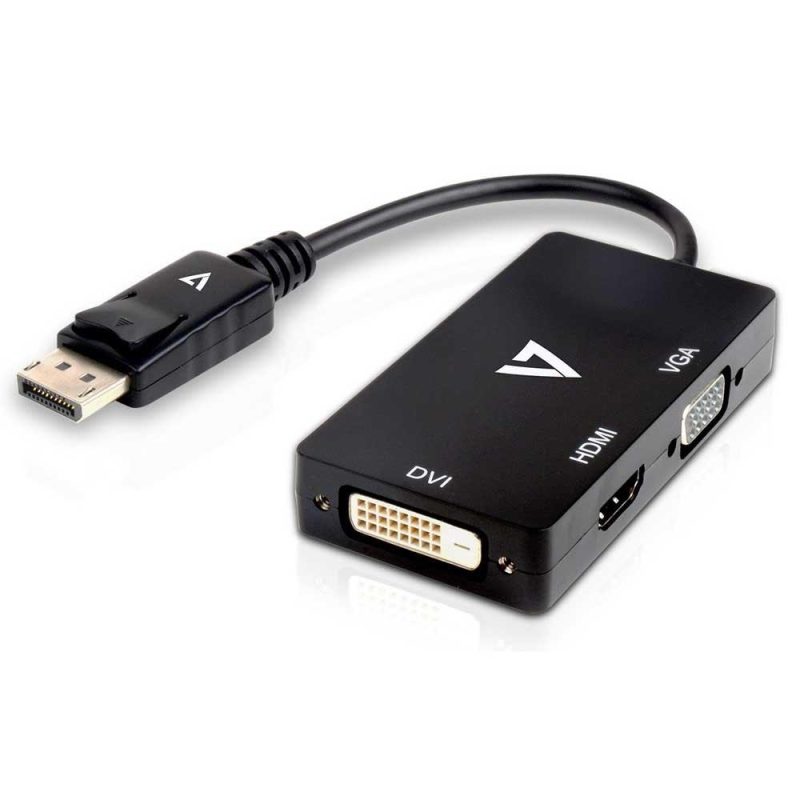 Adaptors | DisplayPort To VGA/DVI/HDMI Adapter Black Adaptors Adaptors