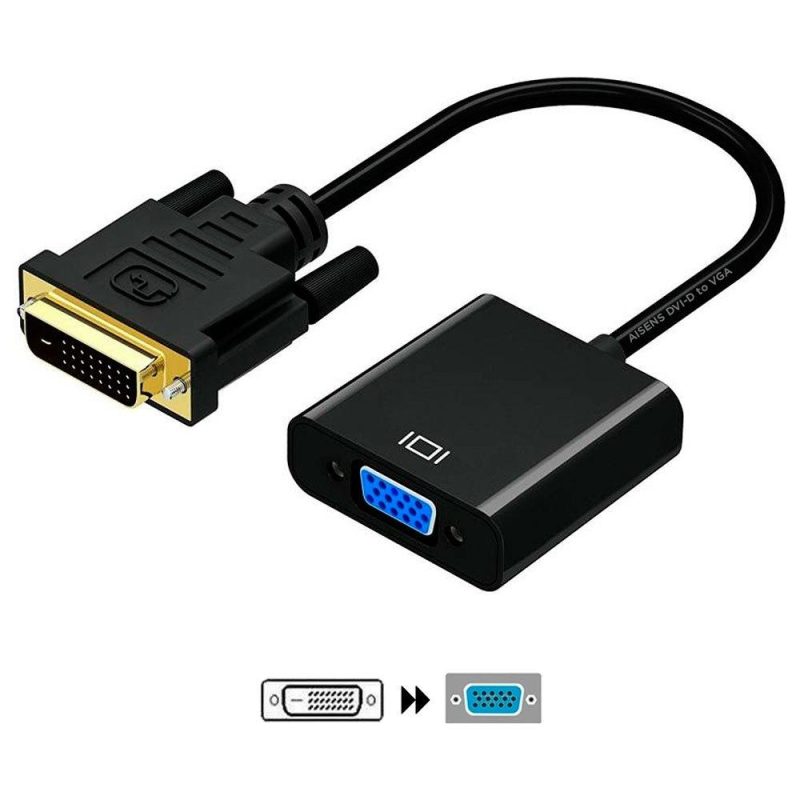 Adaptors | DVI 24+1 To VGA M/F Adapter 10 cm Black Adaptors Adaptors