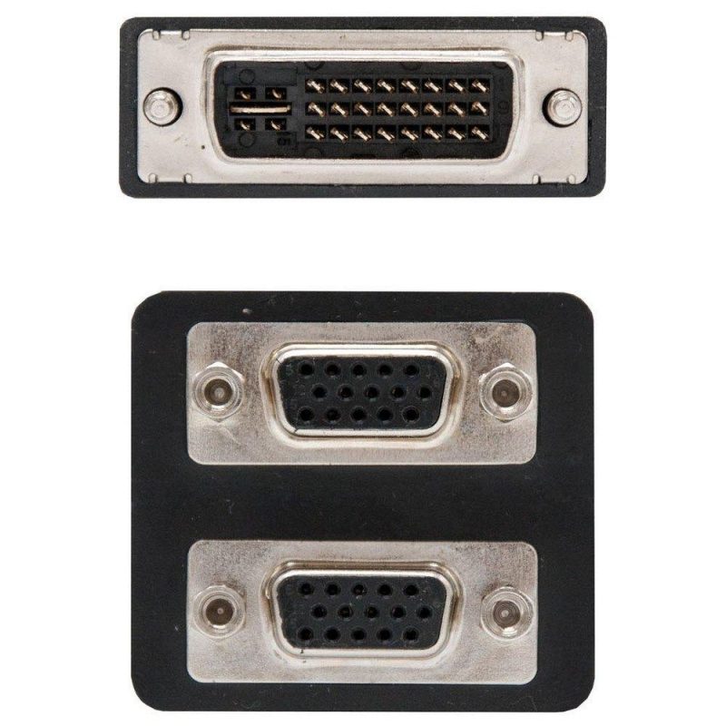 Adaptors | DVI/2xVGA Splitter Black Adaptors Adaptors