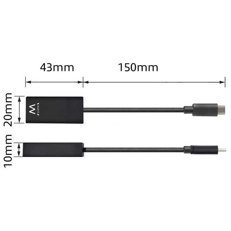 Adaptors | EW9823 USB-C To HDMI 4K M/F Adapter Black Adaptors Adaptors