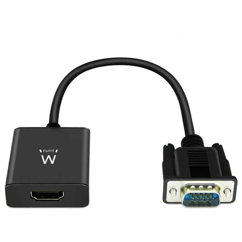 Adaptors | EW9866 VGA To HDMI M/F Adapter Black Adaptors Adaptors