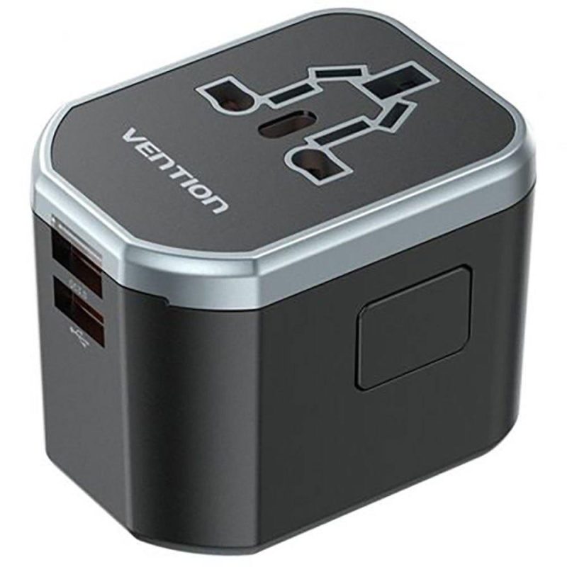 Adaptors | FJCB0 Universal Universal Travel Adapter Black Adaptors Adaptors