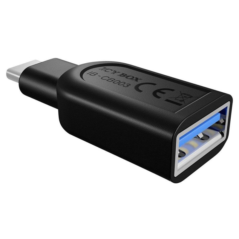 Adaptors | Icy Box IB-CB003 USB 3.0 Type-C To Type-A Adapter Black Adaptors Adaptors