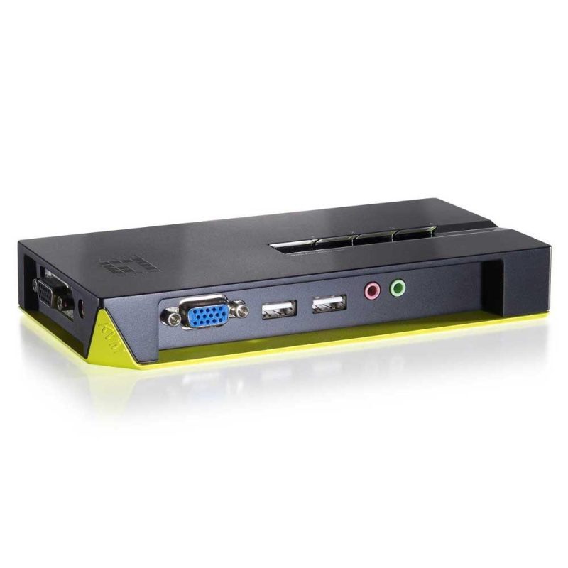 Adaptors | KVM-0421 Automatic Desktop Switch Black / Yellow Adaptors Adaptors