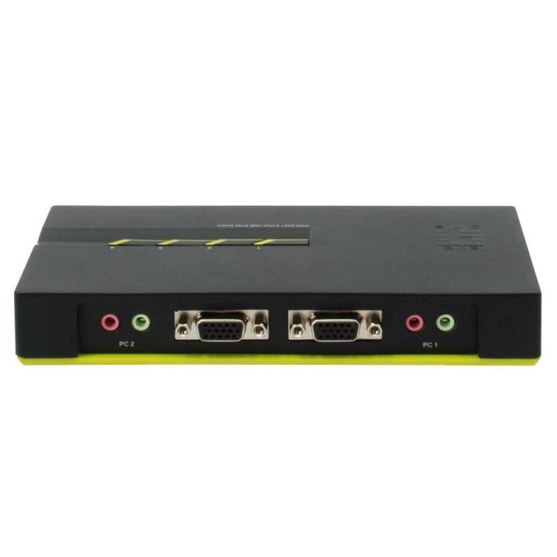 Adaptors | KVM-0421 Automatic Desktop Switch Black / Yellow Adaptors Adaptors