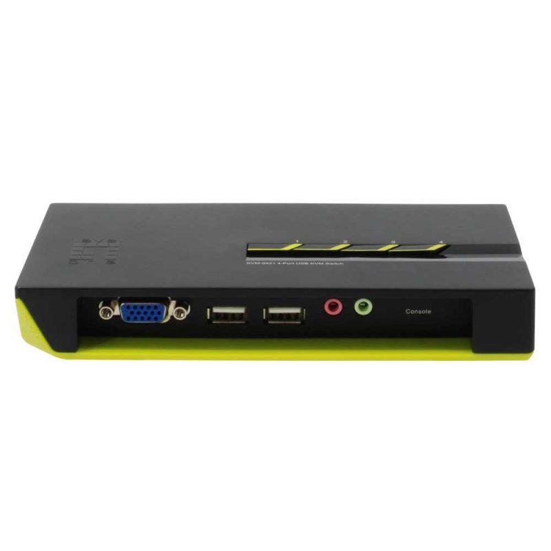 Adaptors | KVM-0421 Automatic Desktop Switch Black / Yellow Adaptors Adaptors