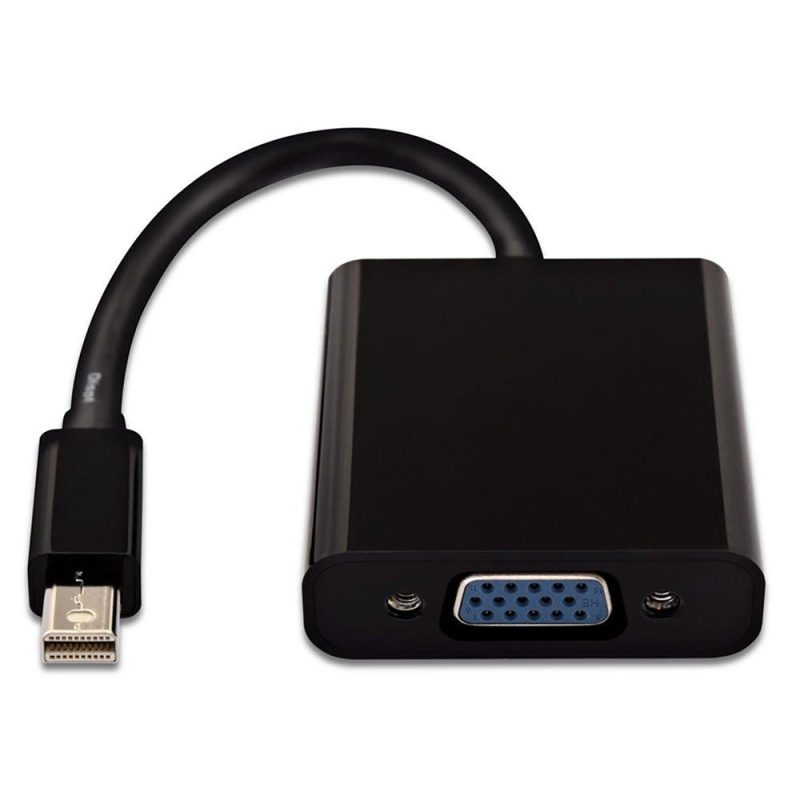 Adaptors | Mini DisplayPort To VGA Adaptor Adapter Black Adaptors Adaptors