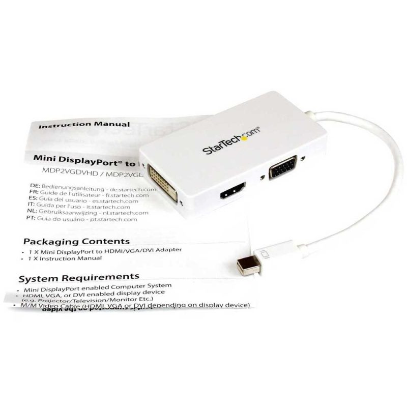 Adaptors | Mini DisplayPort VGA DVI HDMI Adapter Black Adaptors Adaptors