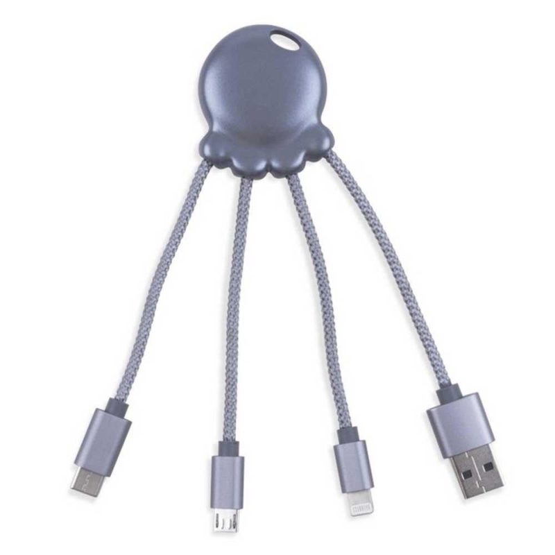 Adaptors | Octopus Keyring Multi-Connector Adapter Metal Grey Adaptors Adaptors