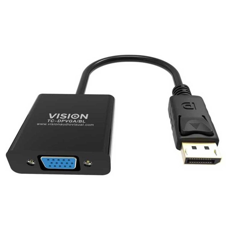 Adaptors | Professional DisplayPort To VGA Adapter Black Adaptors Adaptors