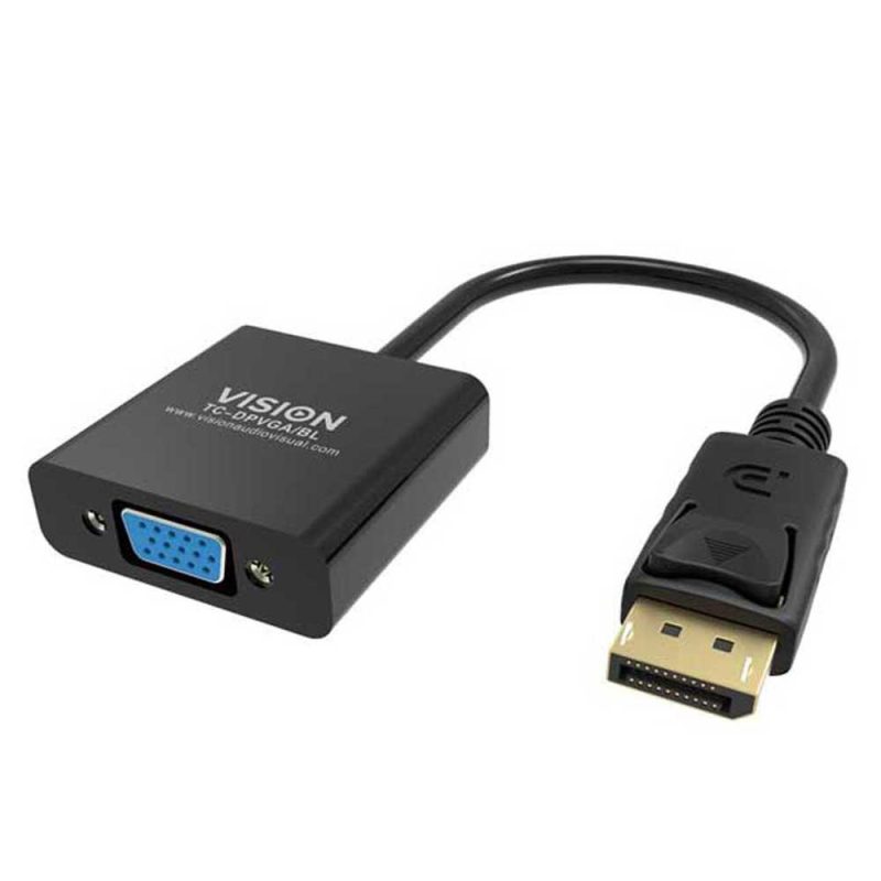 Adaptors | Professional DisplayPort To VGA Adapter Black Adaptors Adaptors