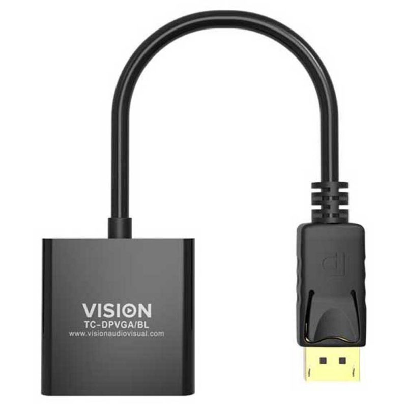 Adaptors | Professional DisplayPort To VGA Adapter Black Adaptors Adaptors