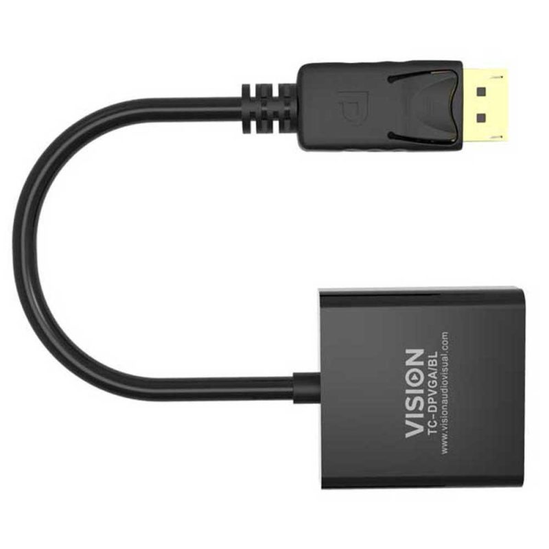 Adaptors | Professional DisplayPort To VGA Adapter Black Adaptors Adaptors