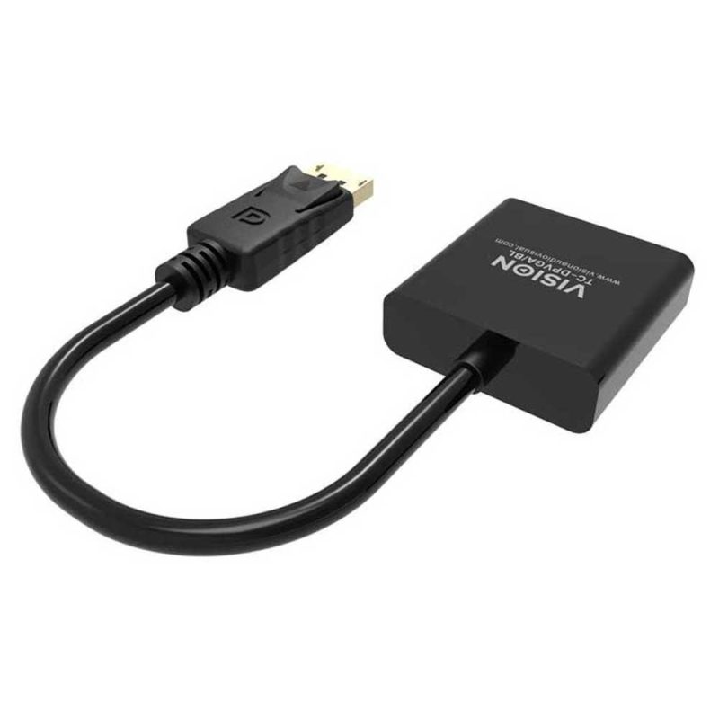 Adaptors | Professional DisplayPort To VGA Adapter Black Adaptors Adaptors