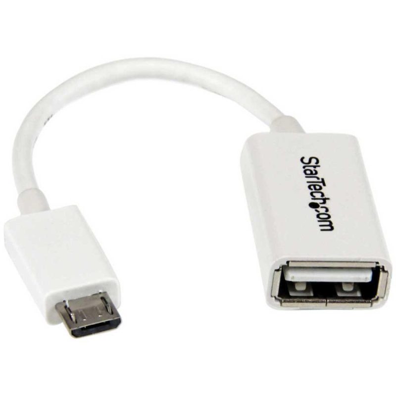 Adaptors | Right Angle Micro USB OTG 12 cm Adapter White Adaptors Adaptors