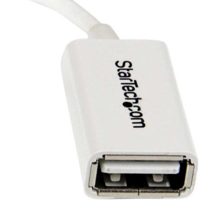 Adaptors | Right Angle Micro USB OTG 12 cm Adapter White Adaptors Adaptors