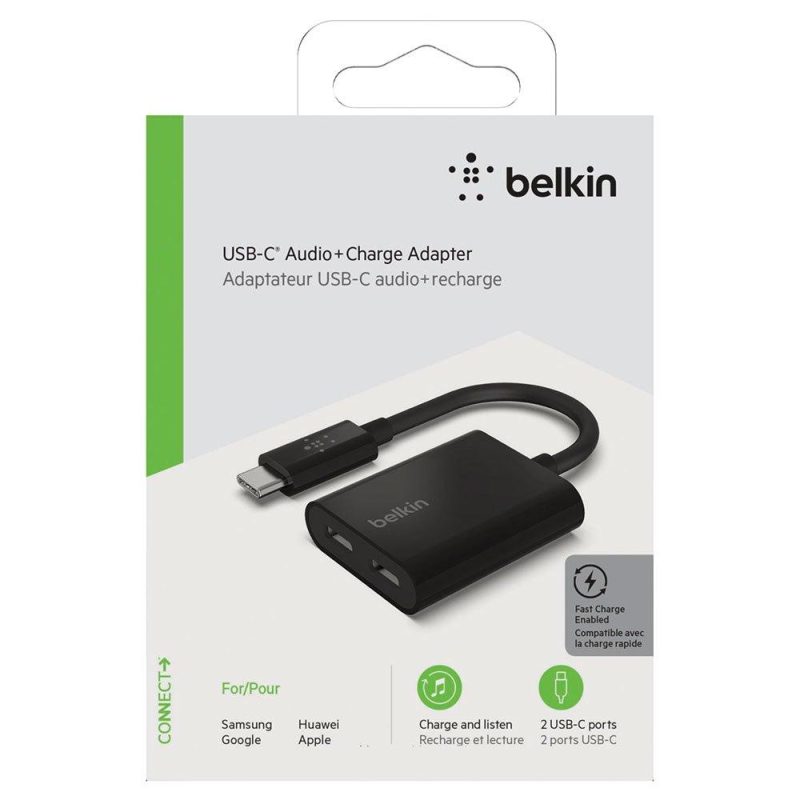 Adaptors | RockStar Connect USB C Audio+Charge Adapter Black Adaptors Adaptors