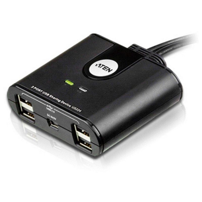 Adaptors | US224-AT 2x USB Switch Black Adaptors Adaptors