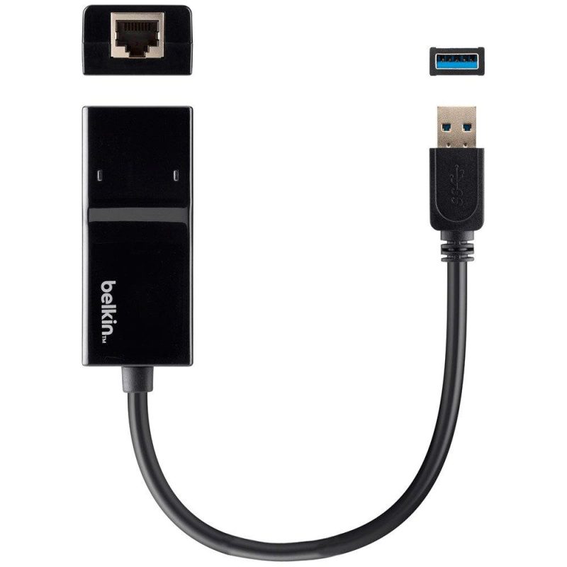 Adaptors | USB 3.0 Gigabit Ethernet 10/100/1000Mbps Adapter Black Adaptors Adaptors