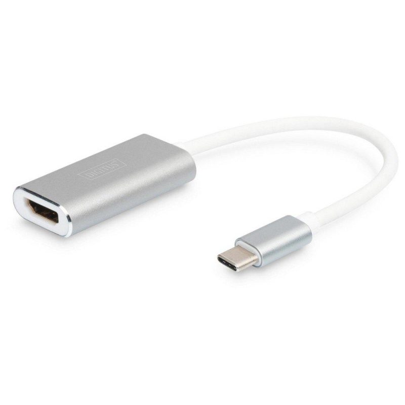 Adaptors | USB C To HDMI M/F Adapter 4K 30Hz Silver / White Adaptors Adaptors