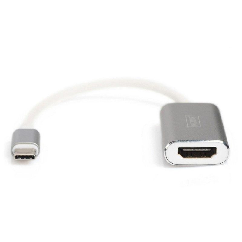 Adaptors | USB C To HDMI M/F Adapter 4K 30Hz Silver / White Adaptors Adaptors